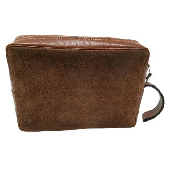 Rare Vintage Gucci Collector Brown Leather Suede Clutch/Toiletry Bag | Circa 196 - Picture 2 of 7